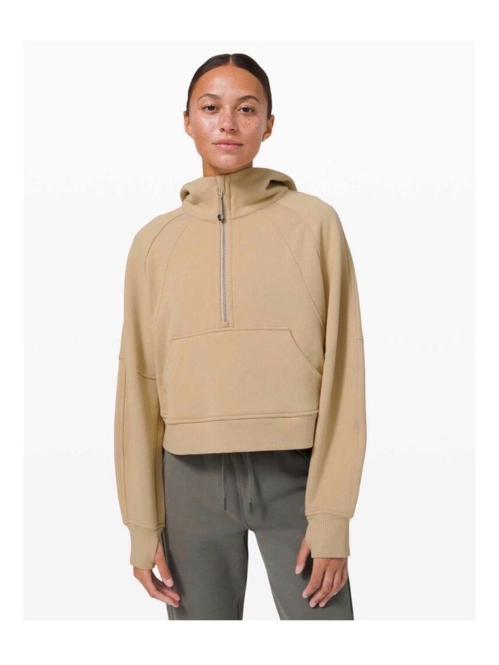 Women's Cropped Half-Zip Hoodie